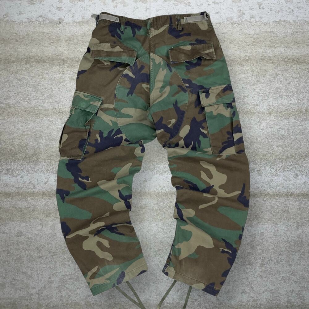Vintage 90s Military Tactical Pants 28x28 Baggy Woodland Camo Cargos Small Short